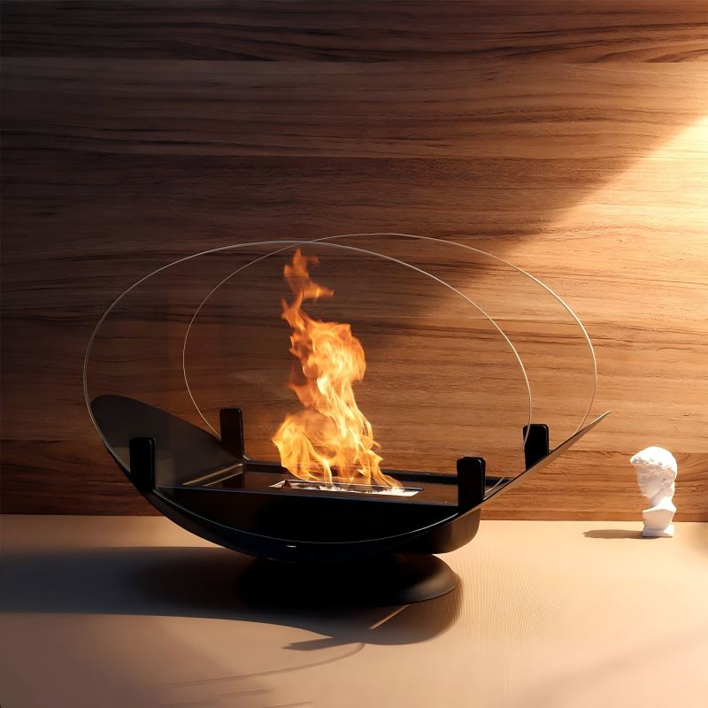 Rotating Circular Tabletop Fireplace | Real Flame Bioethanol Lamp