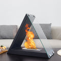 Triangular Tabletop Bioethanol Fireplace | Real Flame Indoor & Outdoor Fire Pit