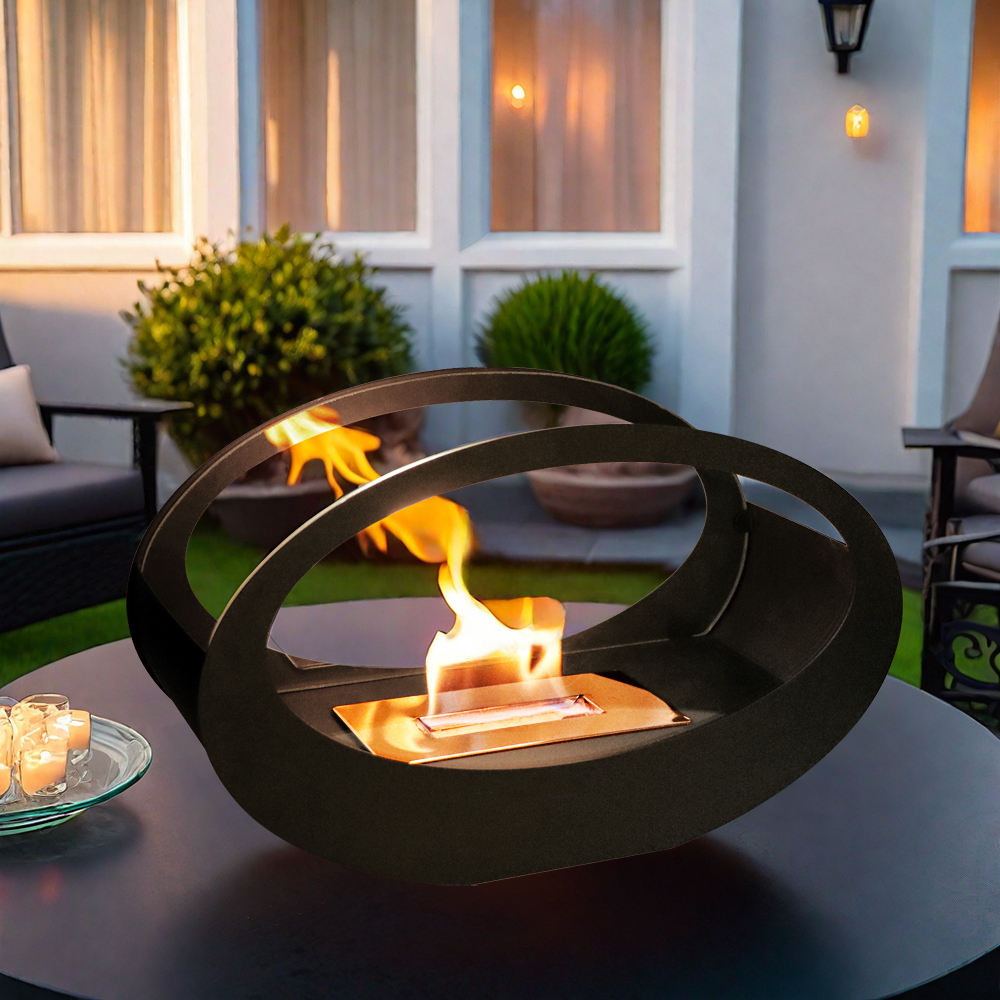 Oval Glass Bioethanol Tabletop Fireplace