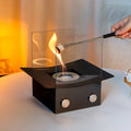 Polygon Tabletop Bioethanol Fireplace | Black Metal Real Flame Fire Pit